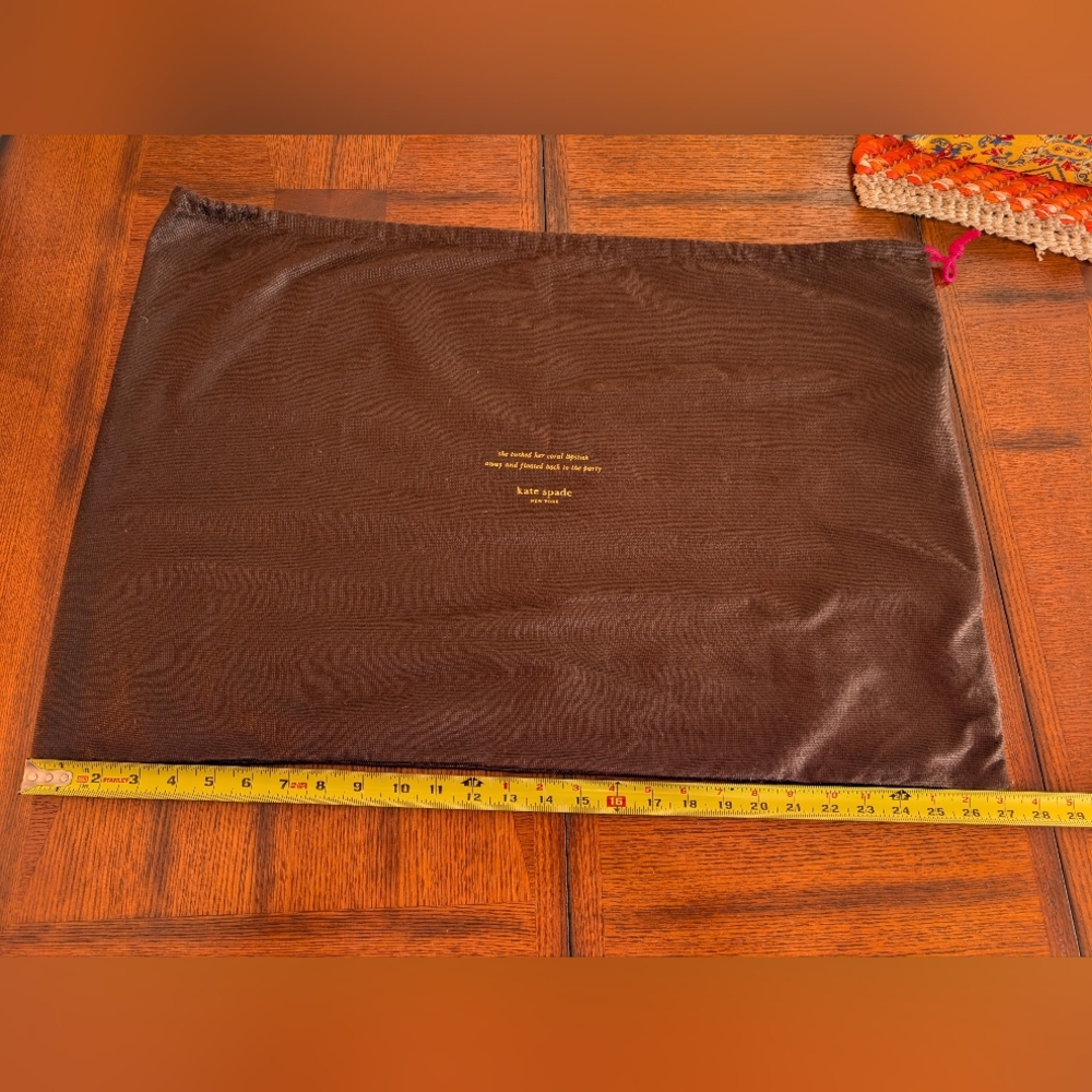 Kate Spade Brown Dust Bag with Pink Drawstring